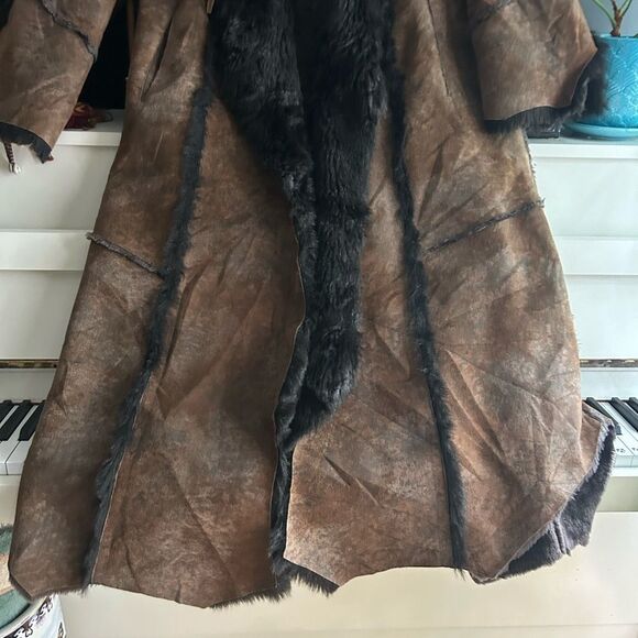 VTG Penny Lane Jacket Size M Y2K 90s Does 70s Faux Vegan Jones New York M - Picture 13 of 16